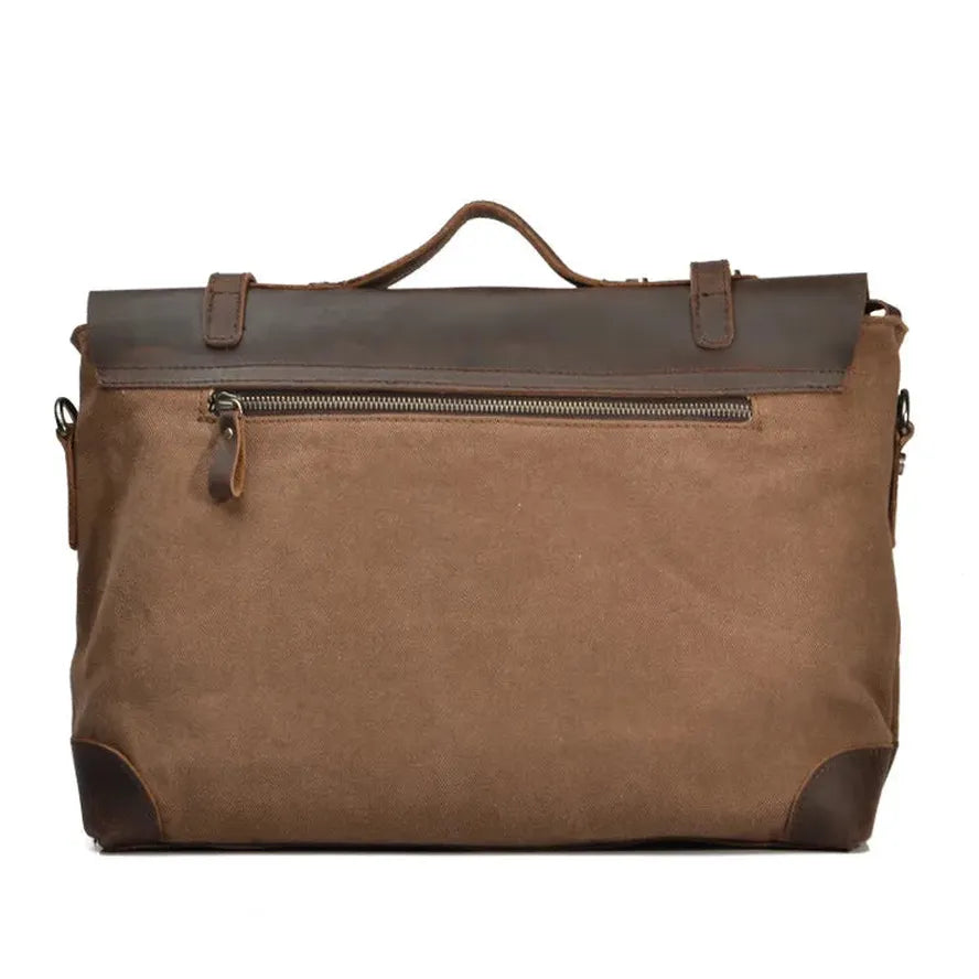 JMT-140618 Retro Leather Messenger Bag for 13-15 Inch Laptops, Large Capacity Casual Crossbody Bag