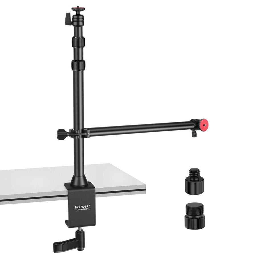 JMT-141066 Adjustable Metal Desktop Photography Stand with Cross Arm, Load Bearing 1KG