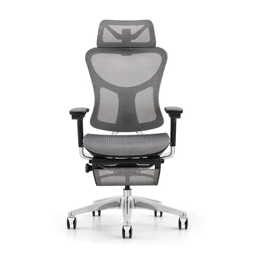 JMT-141130 Ergonomic Office Chair with Full Mesh Back and Donati Mechanism, Black Frame, Extendable Footrest