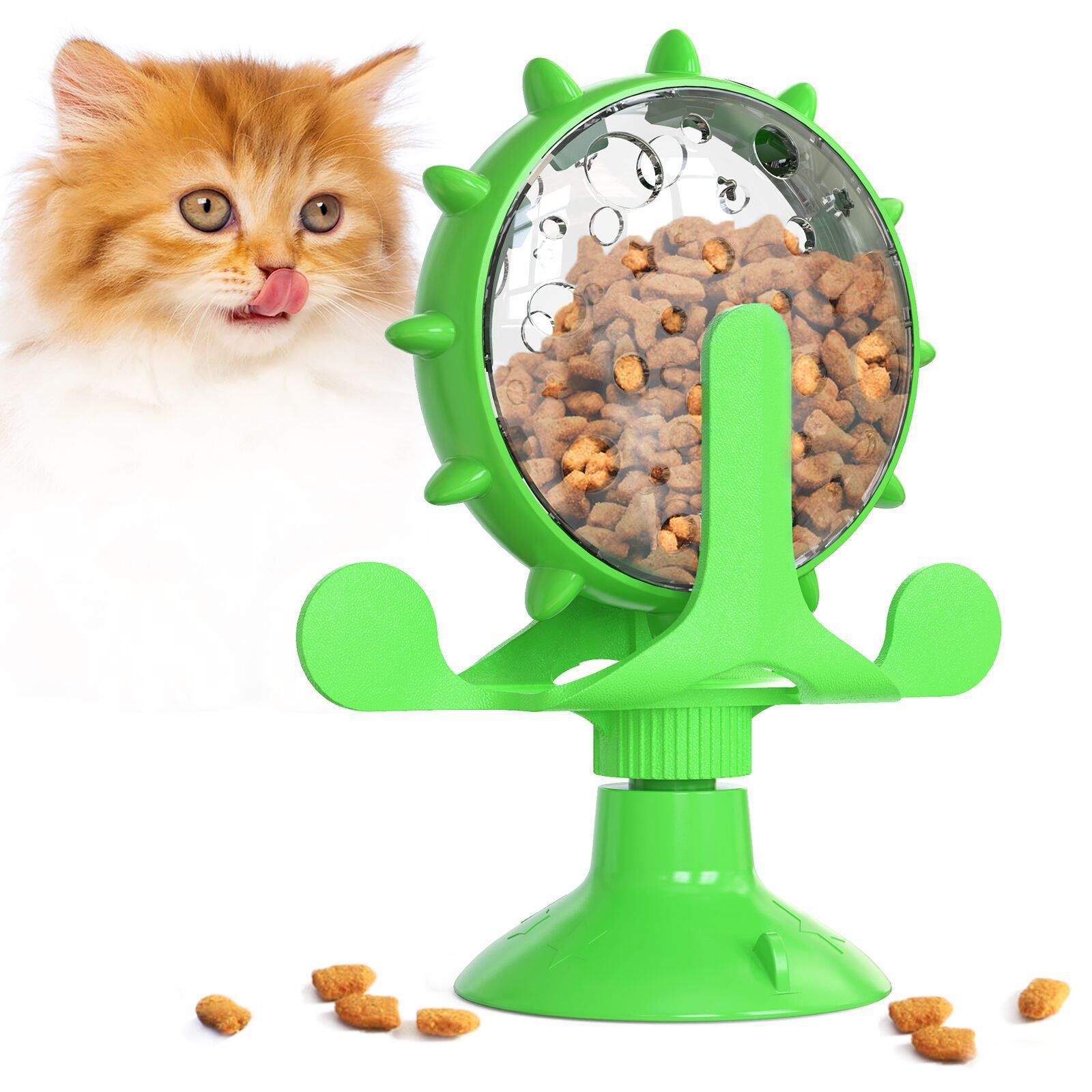 JMT-141194 Interactive Cat and Dog Puzzle Toy with Snack Dispenser and Rotating Bell