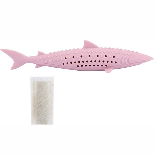 JMT-141514 Catnip-Infused Silicone Fish Shape Chew Toy for Dental Care and Playtime