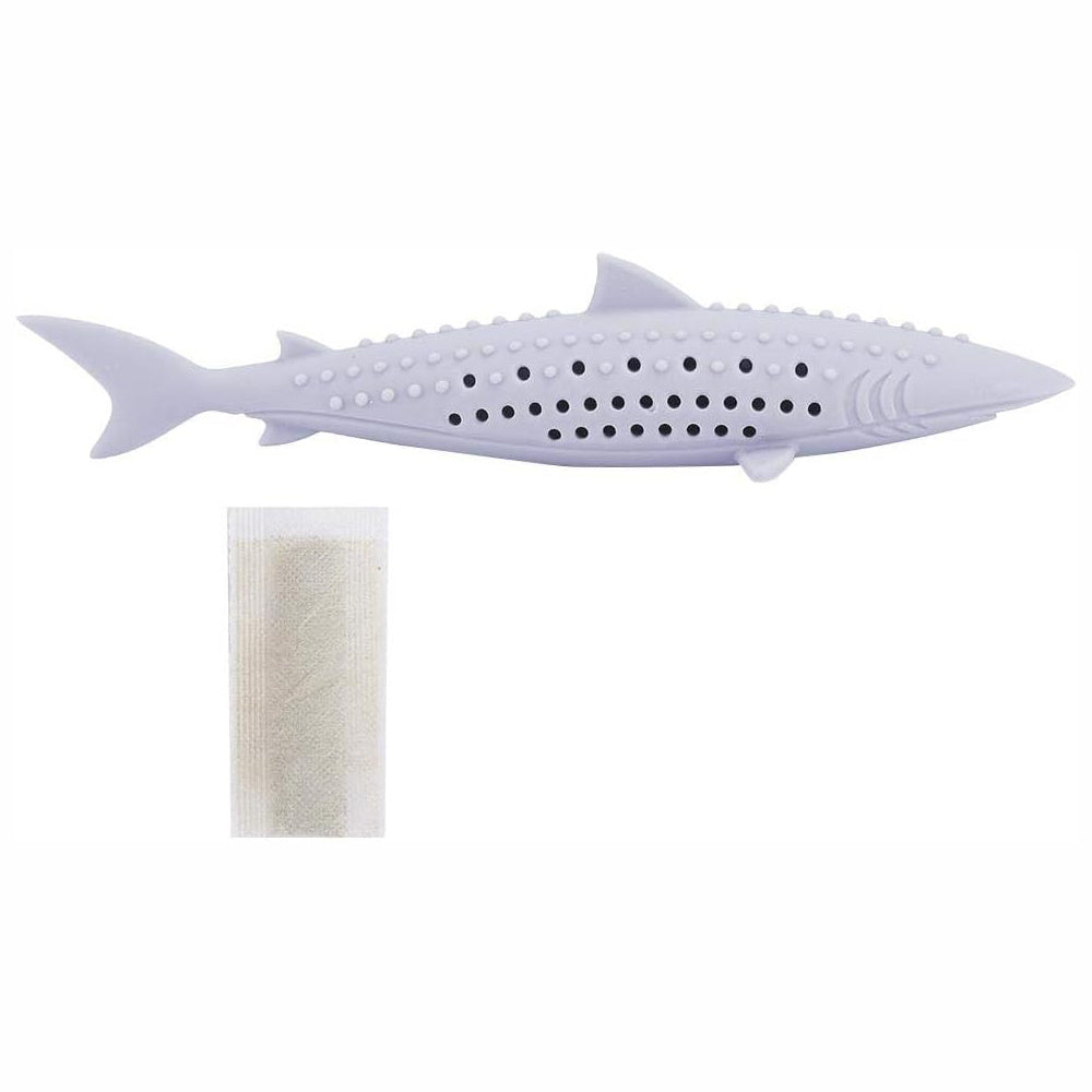 JMT-141514 Catnip-Infused Silicone Fish Shape Chew Toy for Dental Care and Playtime
