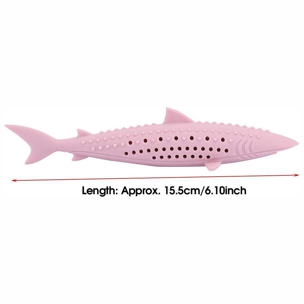JMT-141514 Catnip-Infused Silicone Fish Shape Chew Toy for Dental Care and Playtime