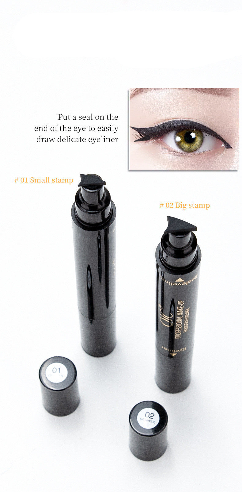 JMT-141642 Waterproof Non-Smudge Black Wing Liquid Eyeliner Pen for Precise Application