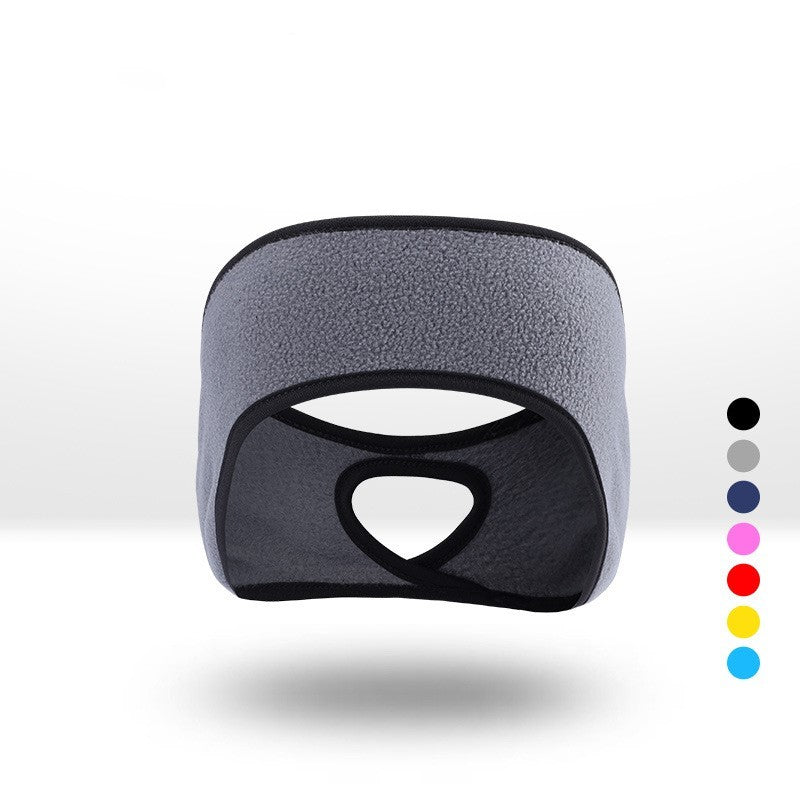 JMT-141898 Fleece-Lined Sports Headband for Running and Yoga, Ear Coverage and Ponytail Compatibility