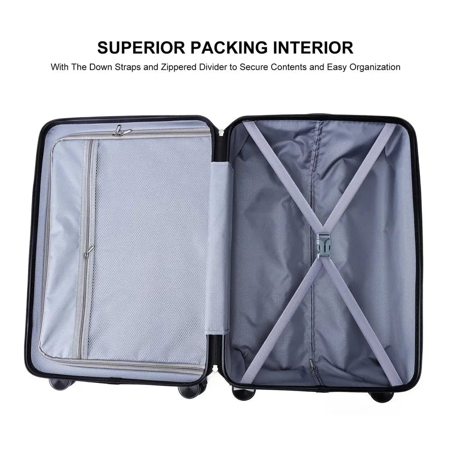 JMT-142090 Customisable ABS PC Hard Shell Trolley Luggage Set - 3 Pieces Travel Suitcase Collection