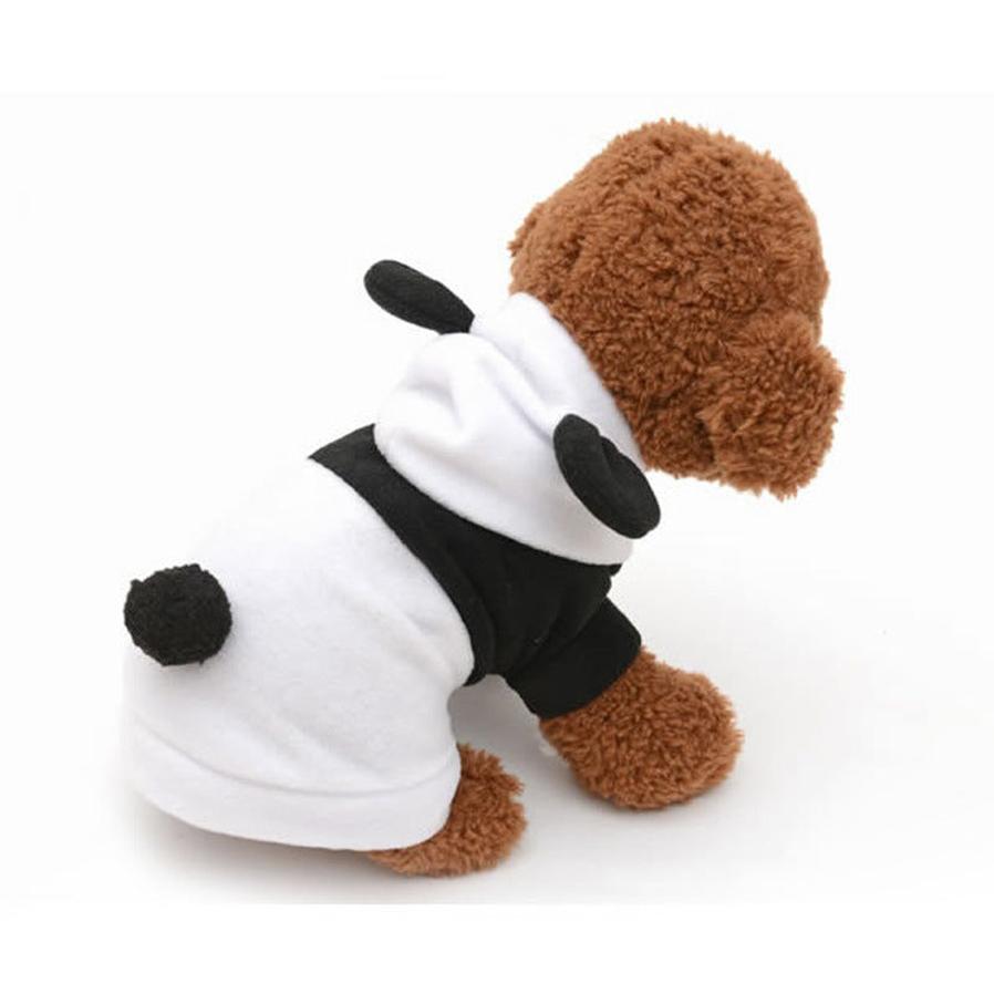 JMT-142282 Black and White Panda Fleece Dog Dress for Autumn and Winter