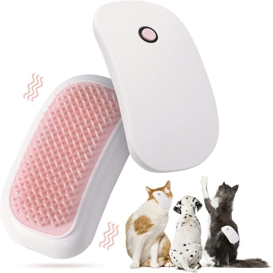 JMT-142346 Handheld Electric Pet Massage Brush with Vibration for Cats and Dogs - TPE Soft Tooth Grooming Tool - Portable and Compact