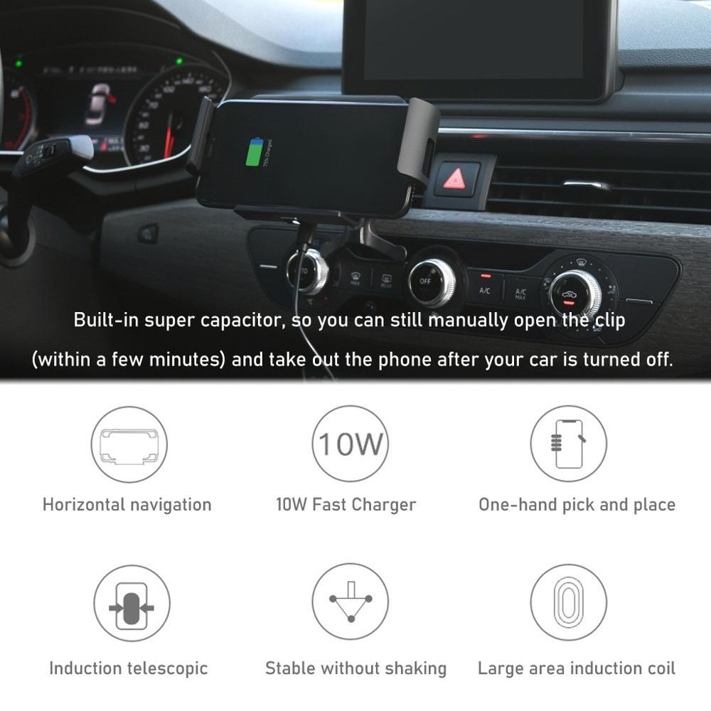 JMT-143370 Wireless Car Charger with Vent and Suction Mount for Qi-Enabled Devices