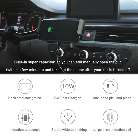 JMT-143370 Wireless Car Charger with Vent and Suction Mount for Qi-Enabled Devices