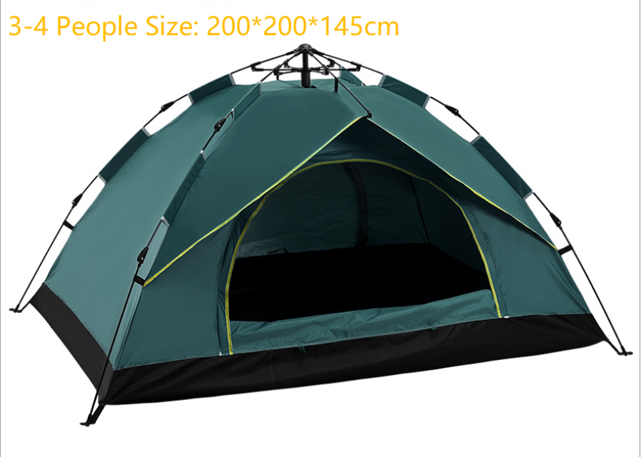 JMT-143562 Automatic Hexagonal Double-Layer Camping Tent for Multiple People - Rain-Resistant Outdoor Shelter