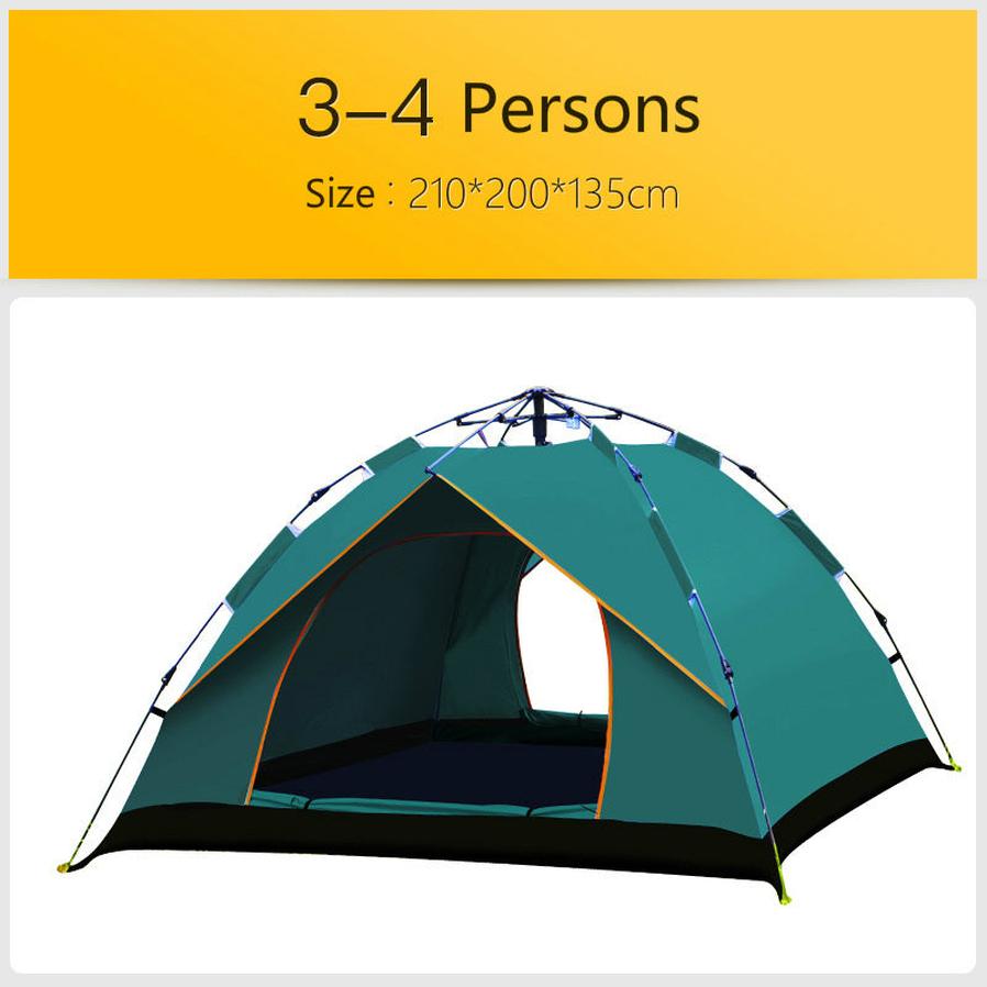 JMT-143562 Automatic Hexagonal Double-Layer Camping Tent for Multiple People - Rain-Resistant Outdoor Shelter