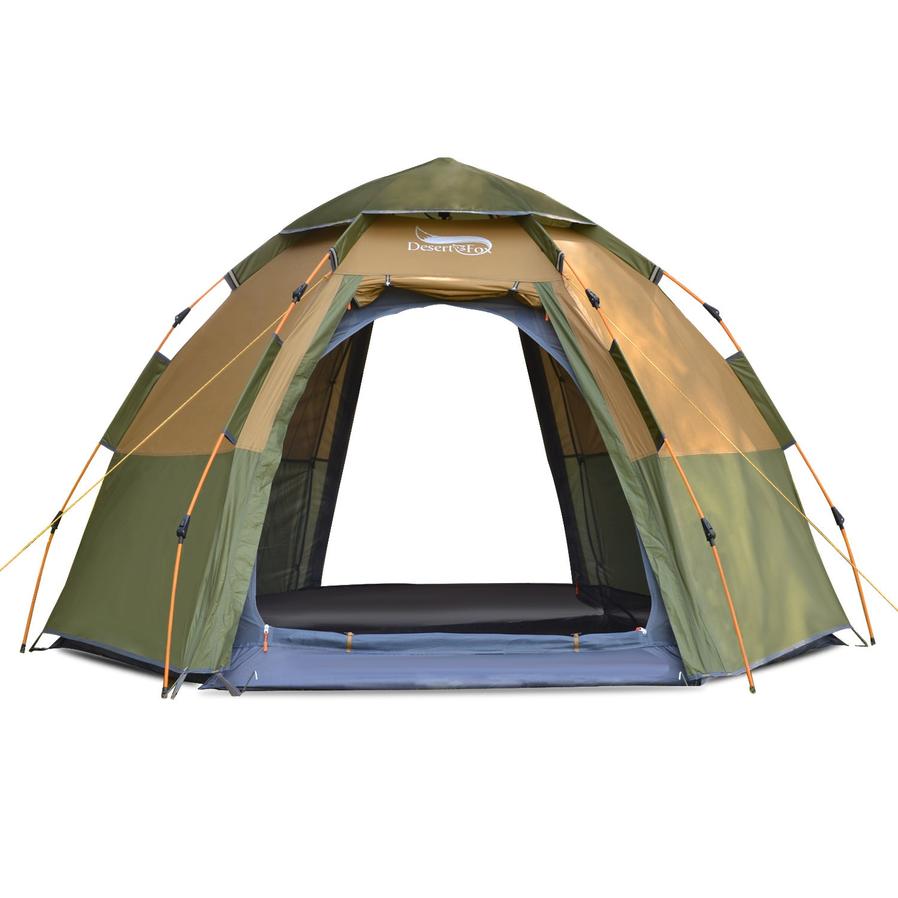 JMT-143562 Automatic Hexagonal Double-Layer Camping Tent for Multiple People - Rain-Resistant Outdoor Shelter
