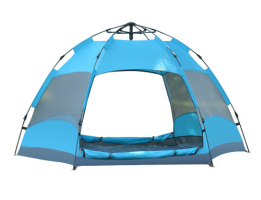JMT-143562 Automatic Hexagonal Double-Layer Camping Tent for Multiple People - Rain-Resistant Outdoor Shelter