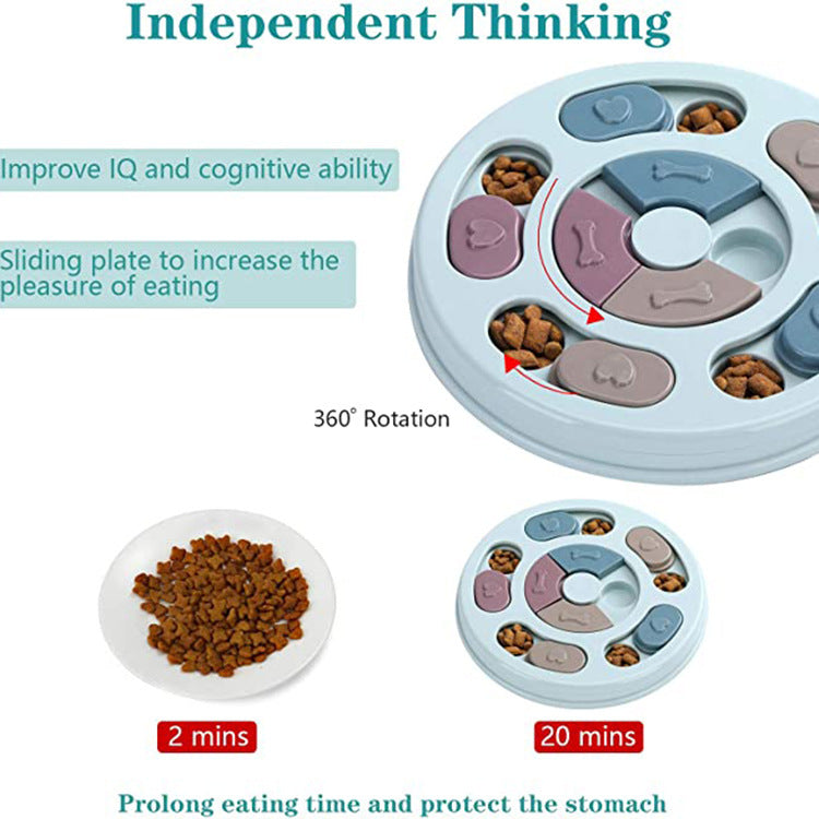 JMT-143690 Interactive Dog Puzzle Feeding Bowl - PP Material, 25x24.5x3.5cm, 330g