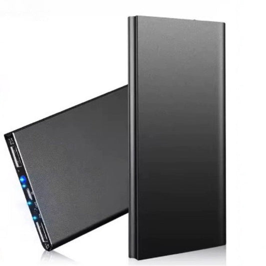 JMT-143690 Slim Black Alloy Power Bank - Mini Ultra-thin Design, Compact Size 139MM x 66MM x 15MM
