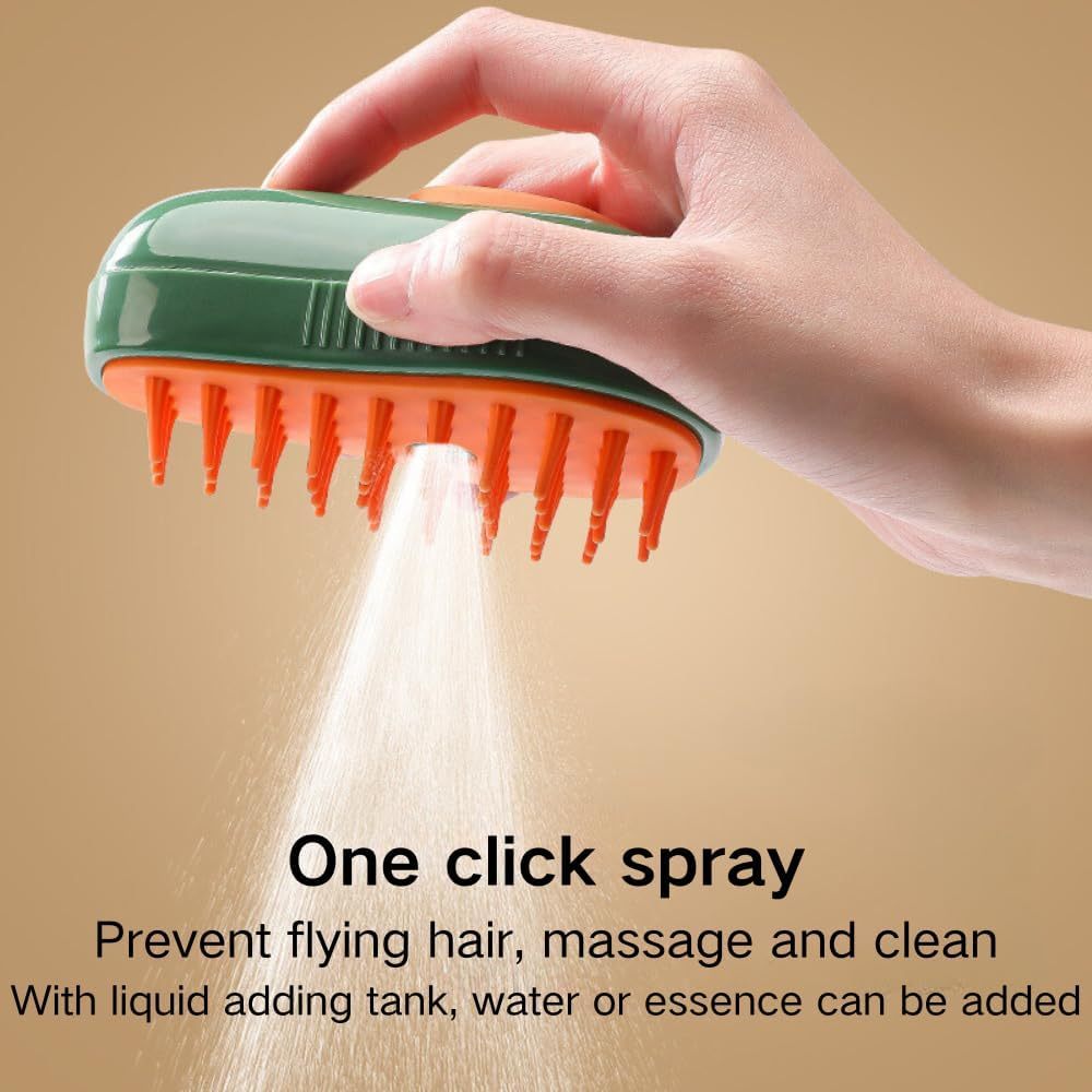 JMT-143754 3 in 1 Pet Grooming Steam Brush for Cats and Dogs - Self-Cleaning, Water Spray Function, Gentle Massage, and Portable Design