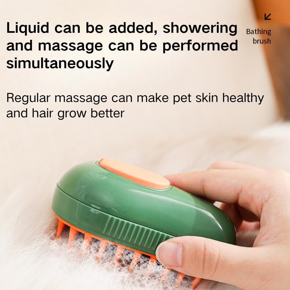 JMT-143754 3 in 1 Pet Grooming Steam Brush for Cats and Dogs - Self-Cleaning, Water Spray Function, Gentle Massage, and Portable Design