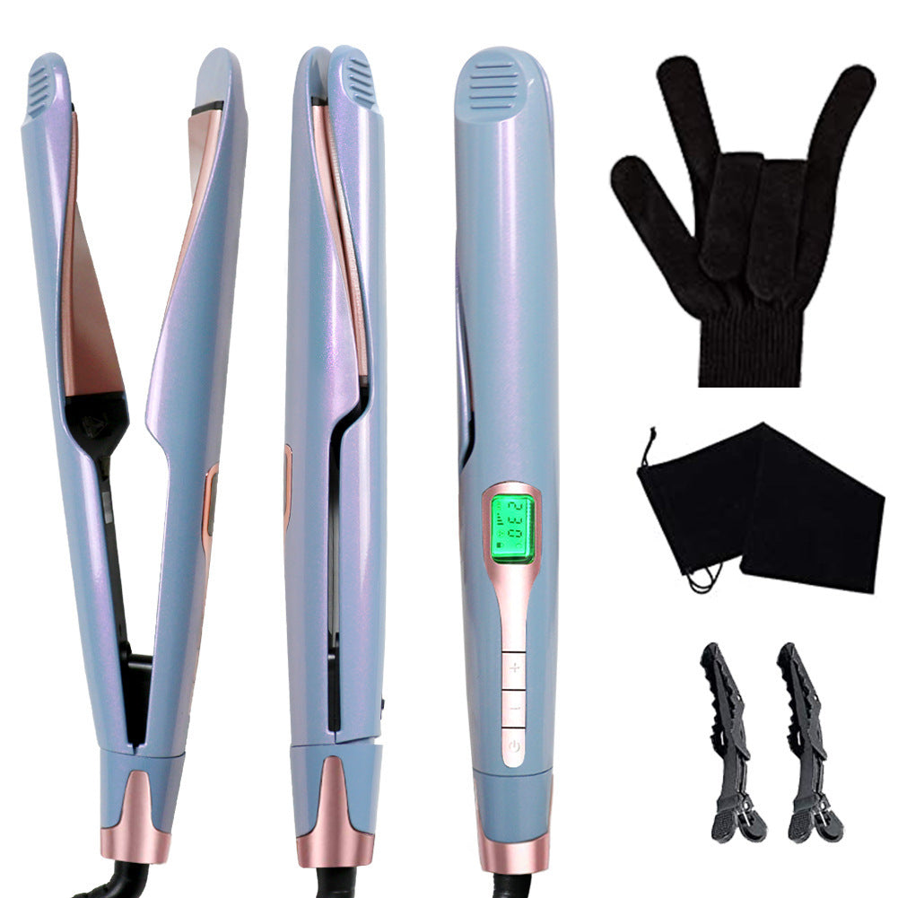 JMT-143818 2-in-1 Titanium Tourmaline Ceramic Hair Straightener & Curler with Adjustable Temperature