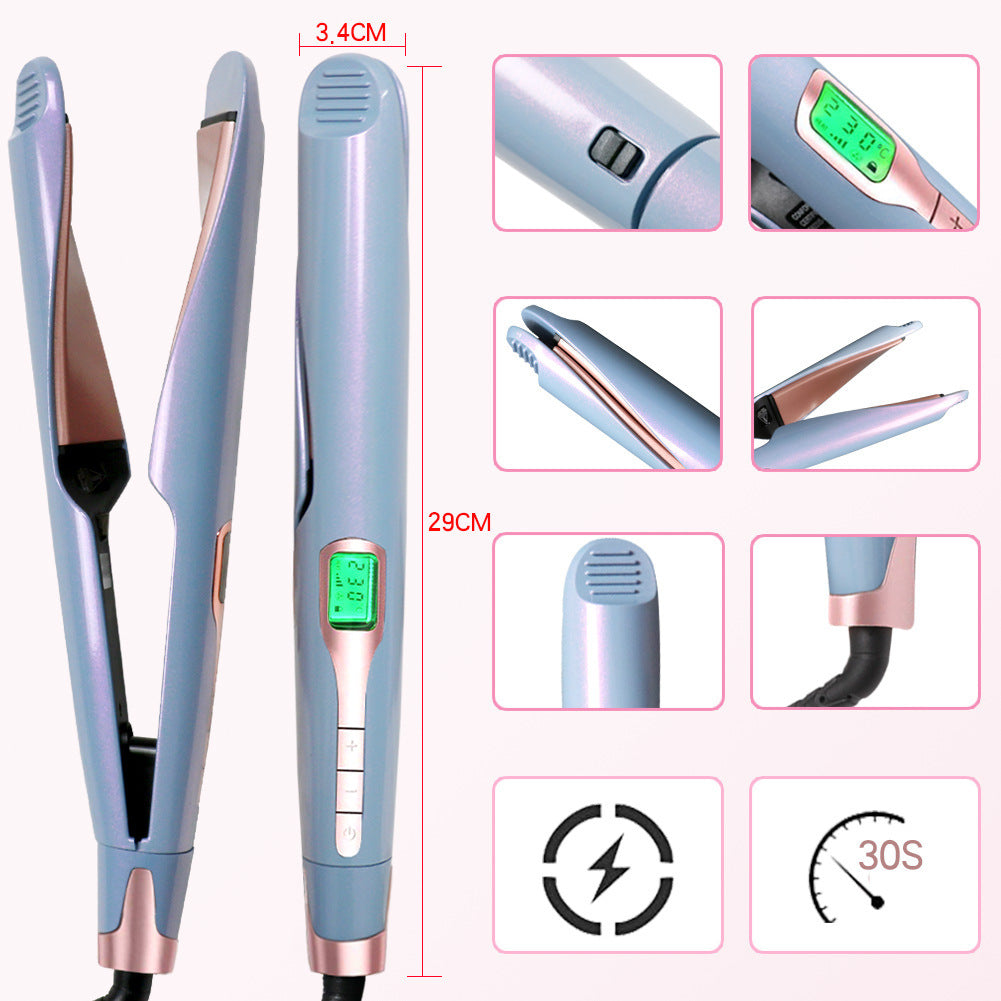 JMT-143818 2-in-1 Titanium Tourmaline Ceramic Hair Straightener & Curler with Adjustable Temperature