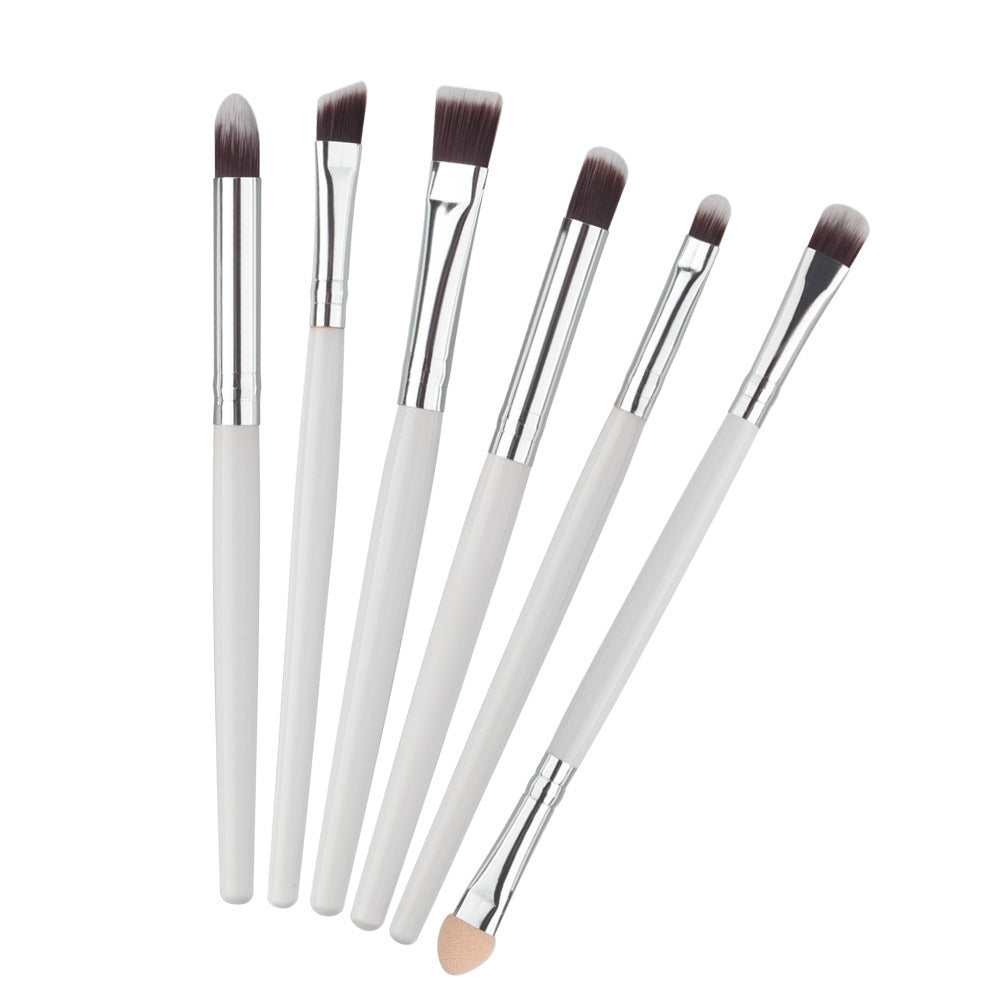 JMT-143946 6-Piece Essential Eye Makeup Brush Set for Eyeshadow, Eyebrow, Lip, and Eyeliner Applications