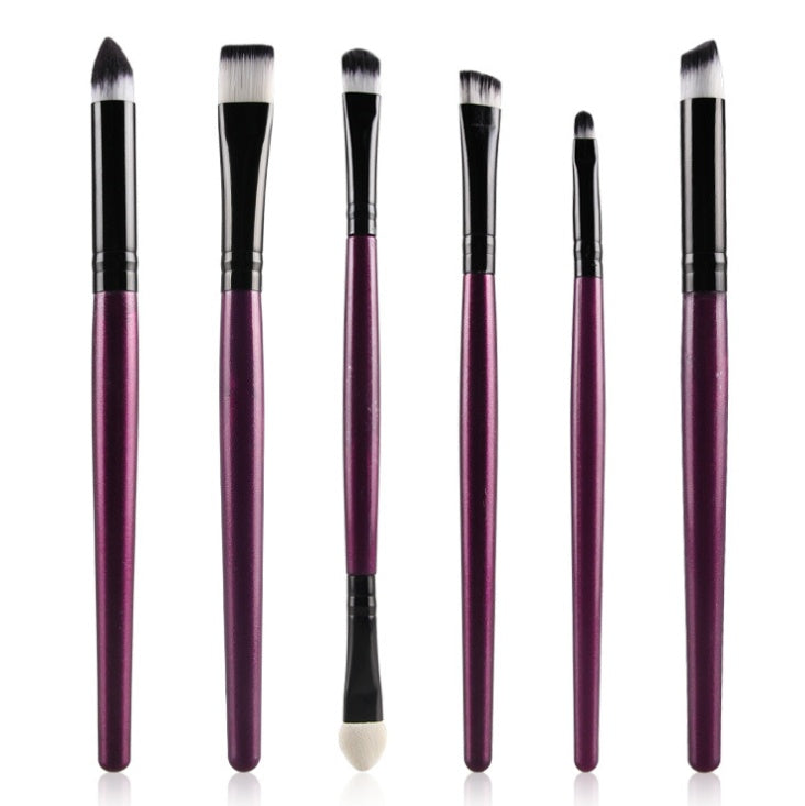 JMT-143946 6-Piece Essential Eye Makeup Brush Set for Eyeshadow, Eyebrow, Lip, and Eyeliner Applications