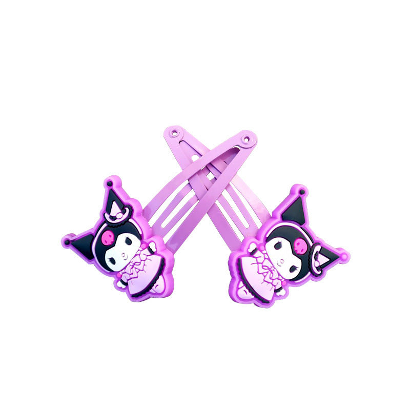 JMT-144202 Cartoon Kuromi Seaside Clip Hairpin for Children in Purple and Pink
