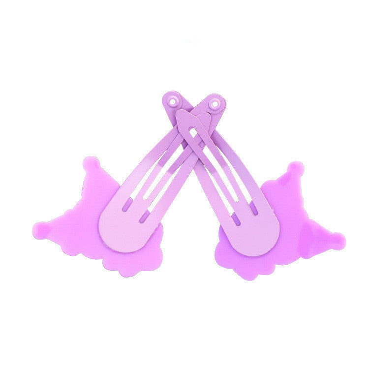 JMT-144202 Cartoon Kuromi Seaside Clip Hairpin for Children in Purple and Pink