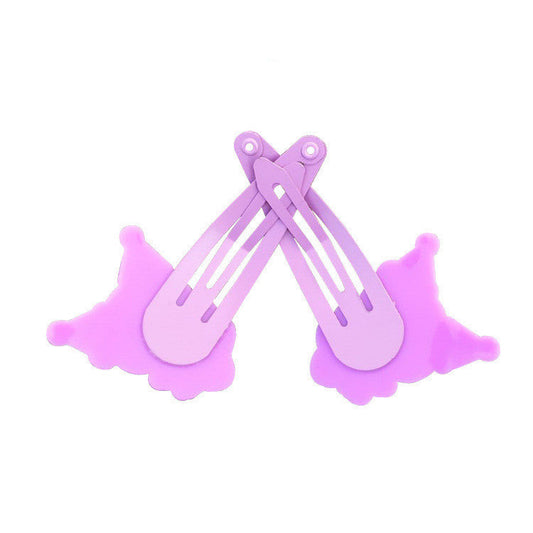 JMT-144202 Cartoon Kuromi Seaside Clip Hairpin for Children in Purple and Pink