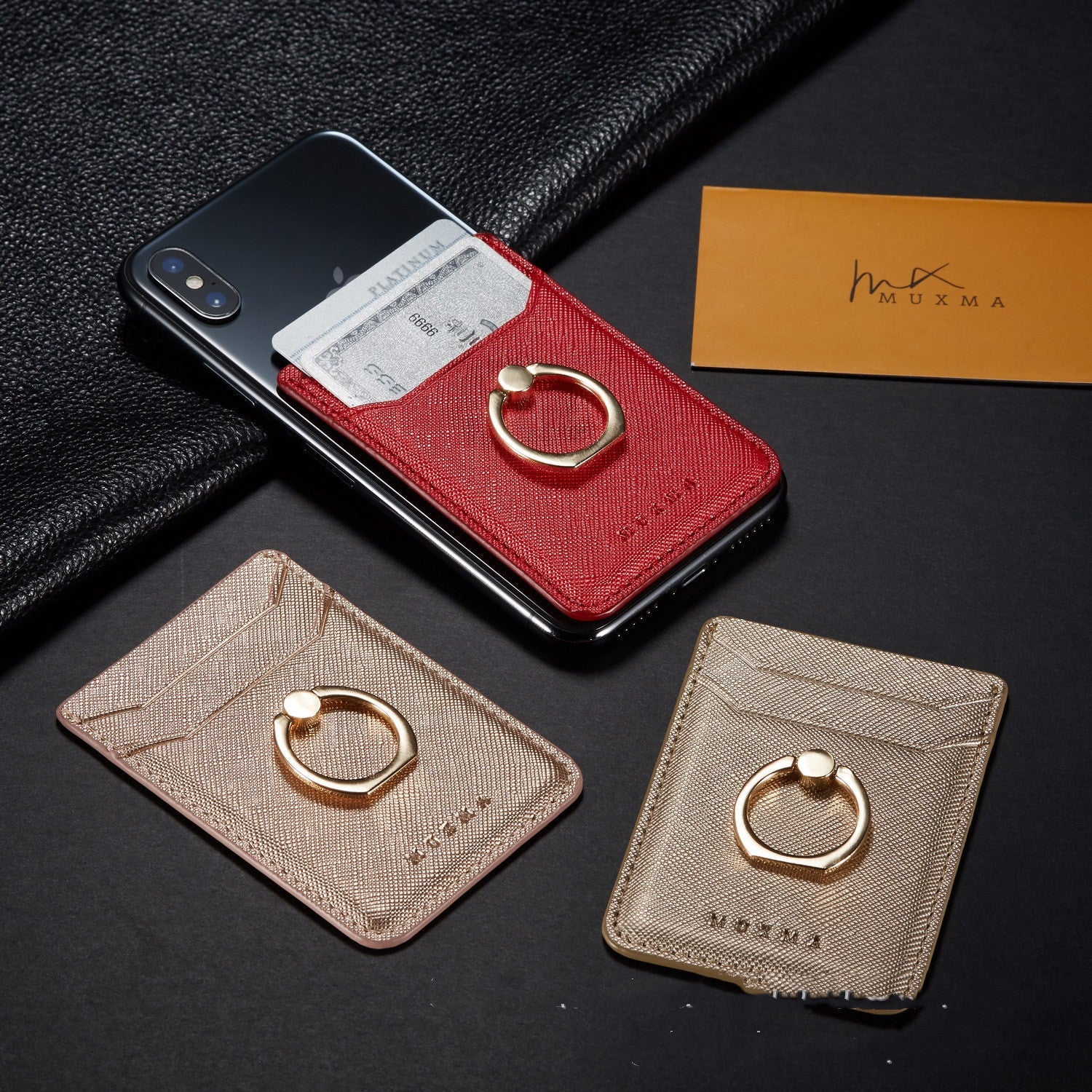 JMT-144522 Fashion Wallet Style ID Card Holder with Phone Ring and Credit Card Slots