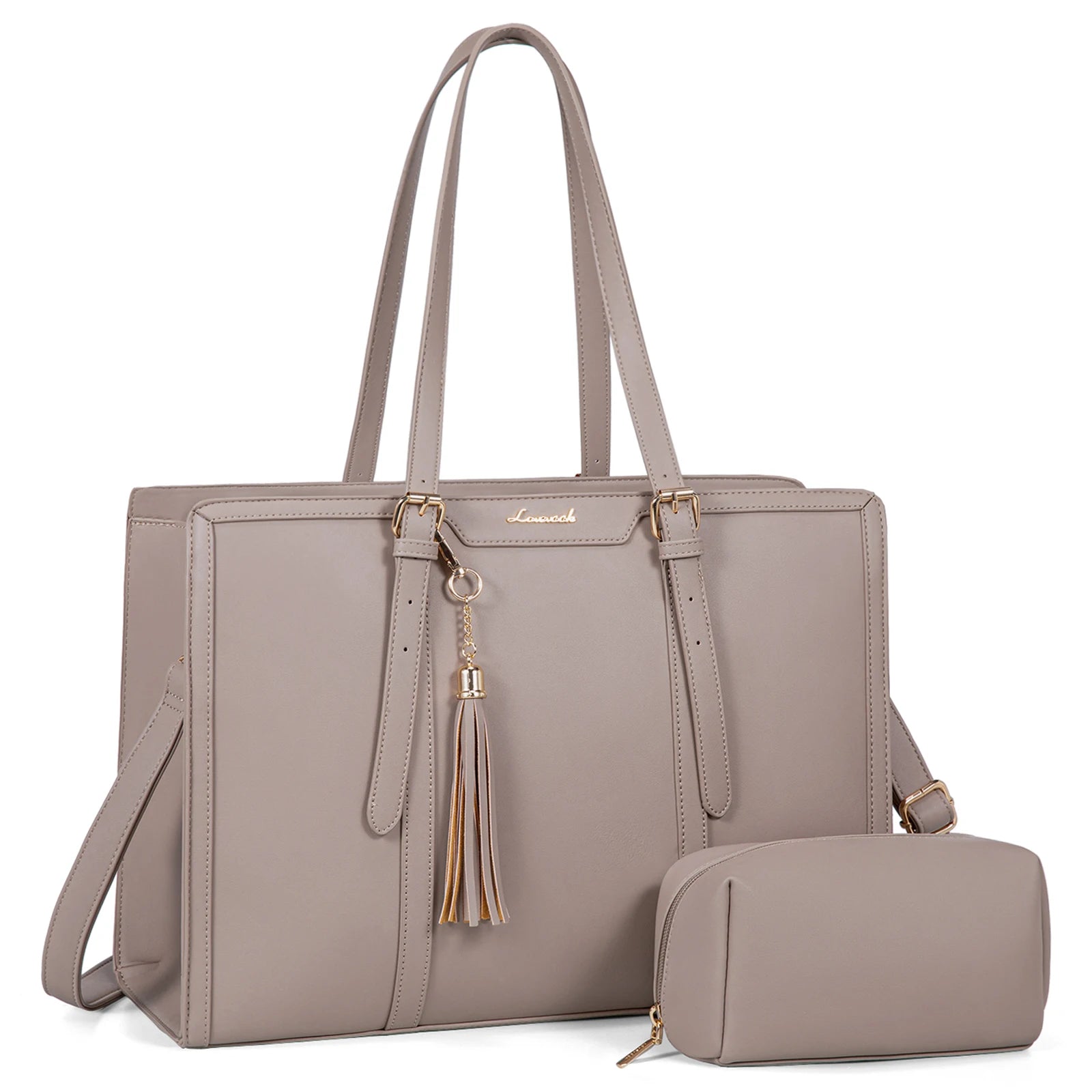 JMT-144650 Stylish 2-Piece Set PU Leather and Canvas Tote Bag for School, Shopping, and Casual Use, Versatile Crossbody and Shoulder Design for Women