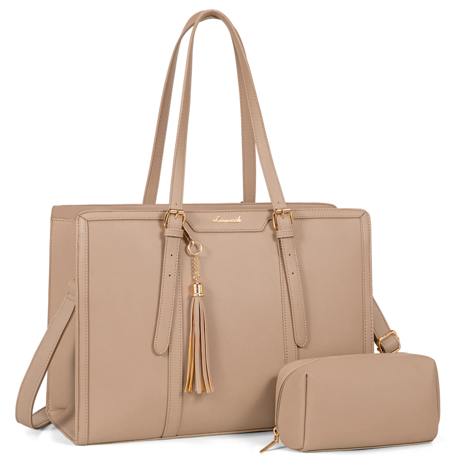 JMT-144650 Stylish 2-Piece Set PU Leather and Canvas Tote Bag for School, Shopping, and Casual Use, Versatile Crossbody and Shoulder Design for Women