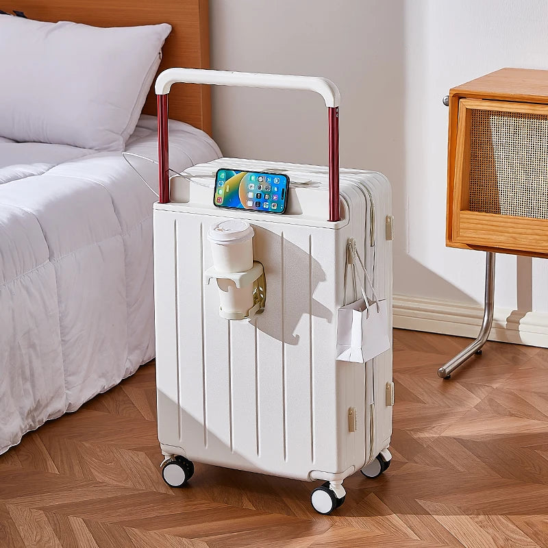 JMT-144714 Wide Handle Laptop Cabin Suitcase for Students - Travel Trolley Case with Easy Mobility