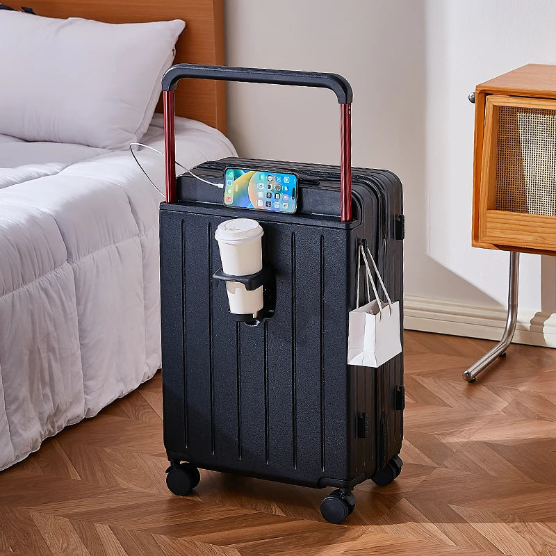 JMT-144714 Wide Handle Laptop Cabin Suitcase for Students - Travel Trolley Case with Easy Mobility