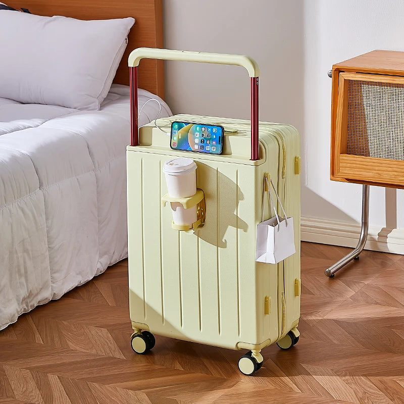 JMT-144714 Wide Handle Laptop Cabin Suitcase for Students - Travel Trolley Case with Easy Mobility