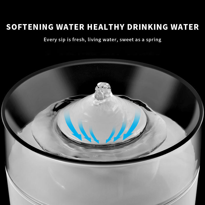 JMT-144842 Automatic Cat Water Fountain with Mobile Drinking Feature in White, Made of Durable ABS