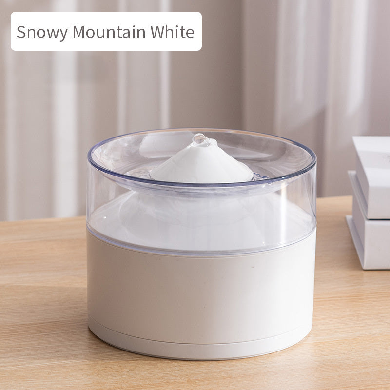 JMT-144842 Automatic Cat Water Fountain with Mobile Drinking Feature in White, Made of Durable ABS