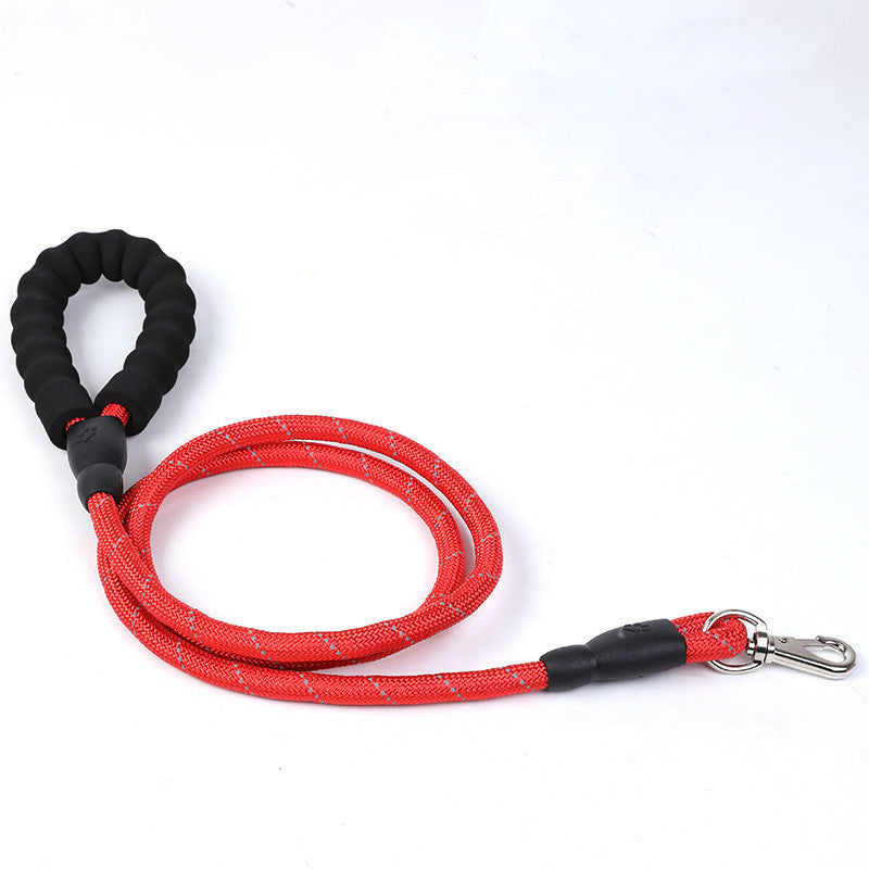 JMT-145162 Reflective Nylon Dog Traction Belt Leash - 1.2cm x 1.5m, All-Season Design