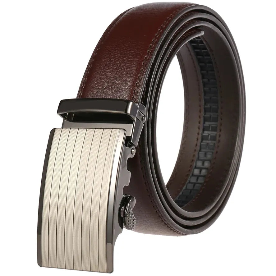 JMT-145418 Adjustable Casual Automatic Leather Belt for Men - Model LY55-7777-1