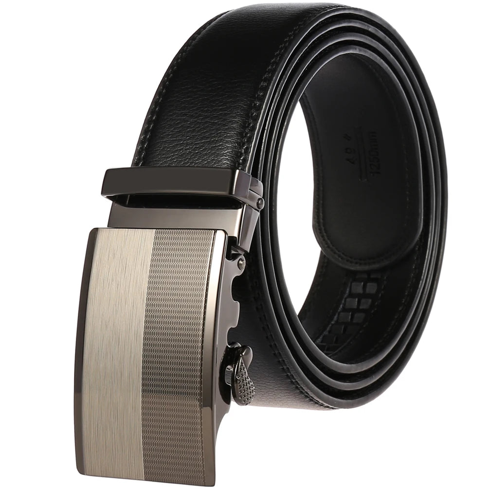 JMT-145418 Adjustable Casual Automatic Leather Belt for Men - Model LY55-7777-1