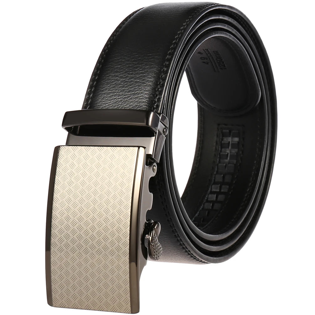 JMT-145418 Adjustable Casual Automatic Leather Belt for Men - Model LY55-7777-1