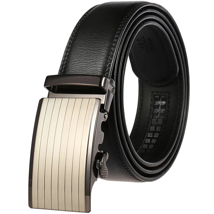 JMT-145418 Adjustable Casual Automatic Leather Belt for Men - Model LY55-7777-1