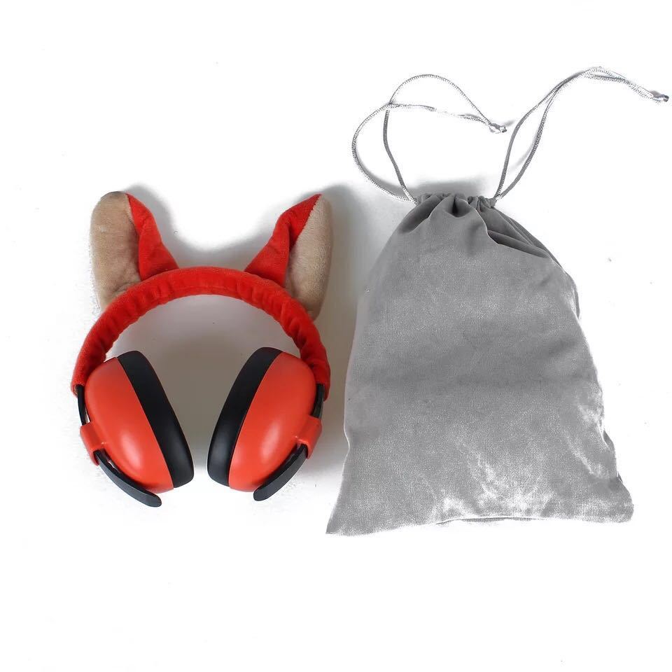 JMT-145802 Children's Soundproof Flannel Earmuffs – Stylish Anti-Noise Protection in Fox, Frog, or Giraffe Design
