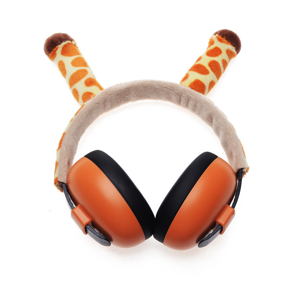 JMT-145802 Children's Soundproof Flannel Earmuffs – Stylish Anti-Noise Protection in Fox, Frog, or Giraffe Design