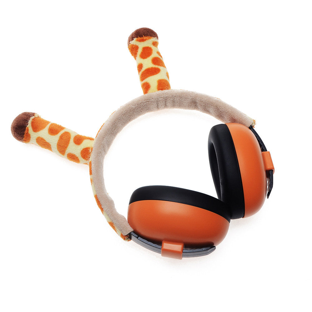 JMT-145802 Children's Soundproof Flannel Earmuffs – Stylish Anti-Noise Protection in Fox, Frog, or Giraffe Design