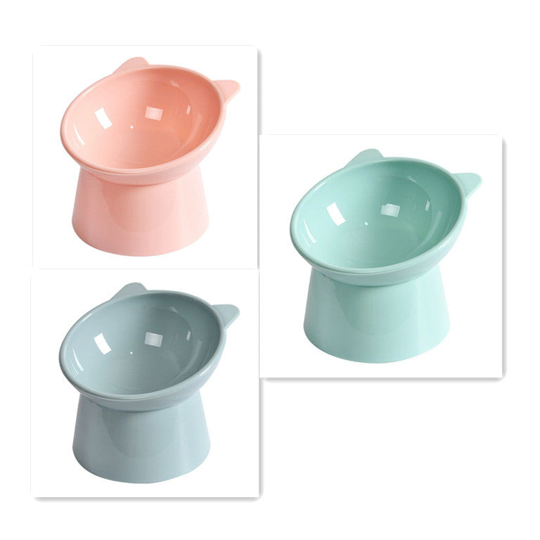 JMT-145994 Elevated Ergonomic Cat Food Bowl for Comfortable Feeding and Reduced Vomiting, Non-Slip Plastic Design
