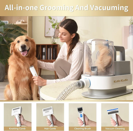 JMT-146058 5-in-1 Dog Grooming Kit with Vacuum Suction and Low Noise Technology for Small to Medium Pets
