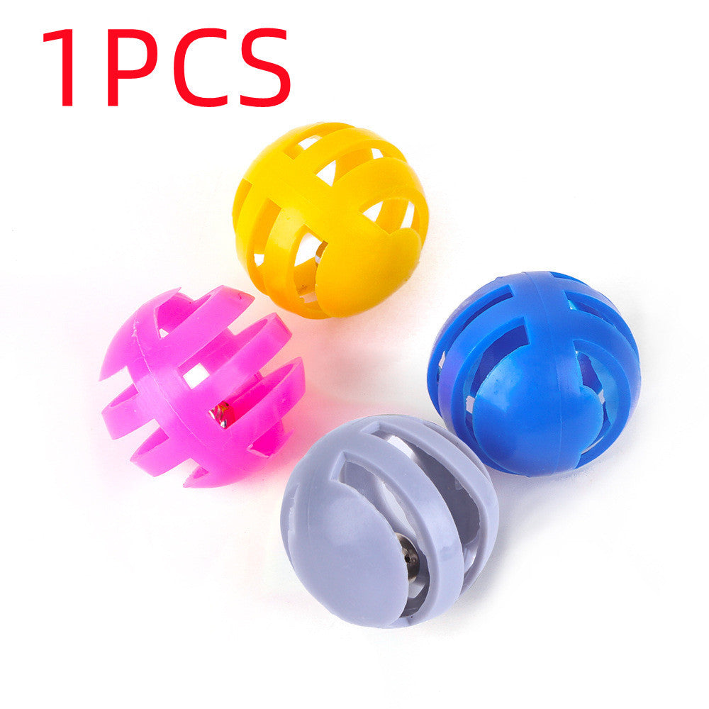 JMT-146122 Colorful Plastic Bell Ball for Cats - 3.8cm Diameter Pet Toy