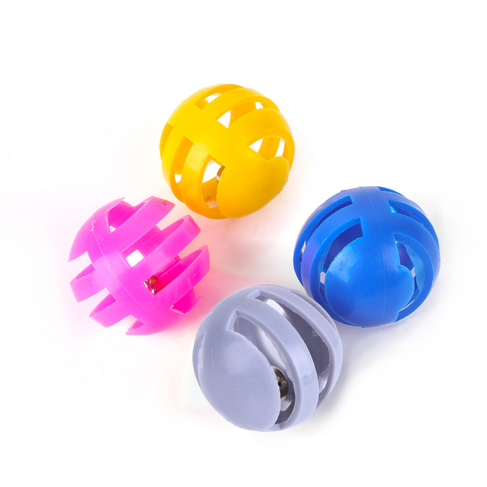 JMT-146122 Colorful Plastic Bell Ball for Cats - 3.8cm Diameter Pet Toy