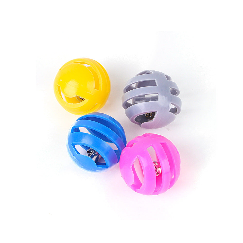 JMT-146122 Colorful Plastic Bell Ball for Cats - 3.8cm Diameter Pet Toy
